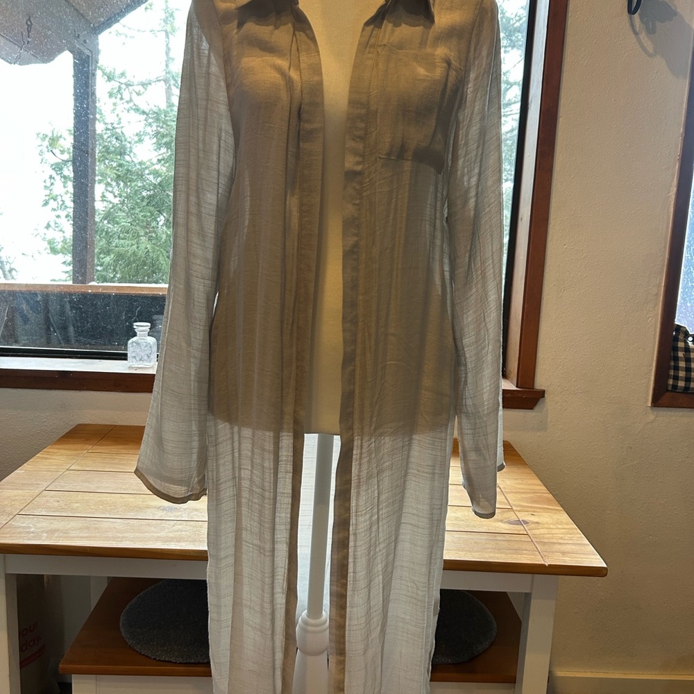 Rebellion Light Gray Sheer Blouse